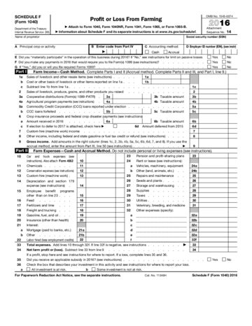 Form 1040 Schedule F - Edit, Fill, Sign Online | Handypdf