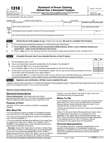 Form 1310 - Edit, Fill, Sign Online | Handypdf