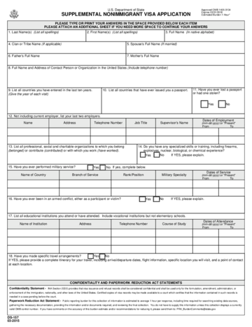 Form DS-157 - Edit, Fill, Sign Online | Handypdf