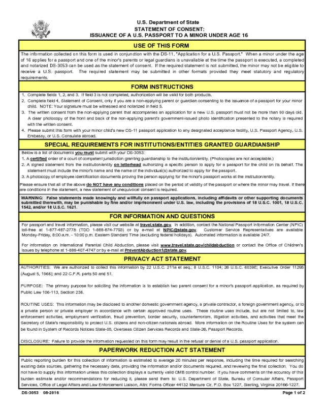 Form DS 3053 Edit Fill Sign Online Handypdf