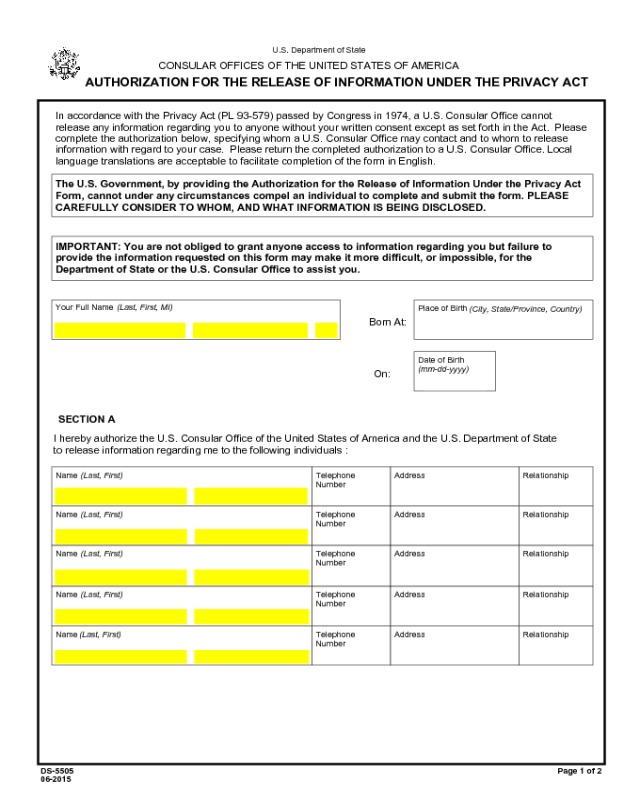 Form DS-5505