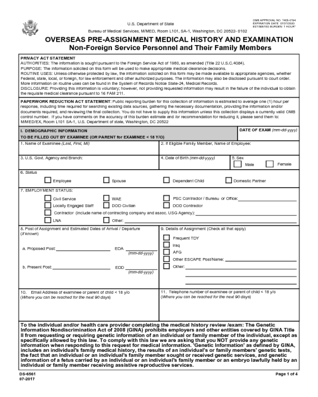 Form DS-6561
