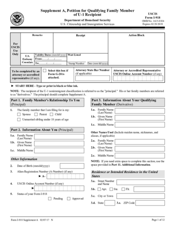 Form I-918 Supplement A - Edit, Fill, Sign Online | Handypdf