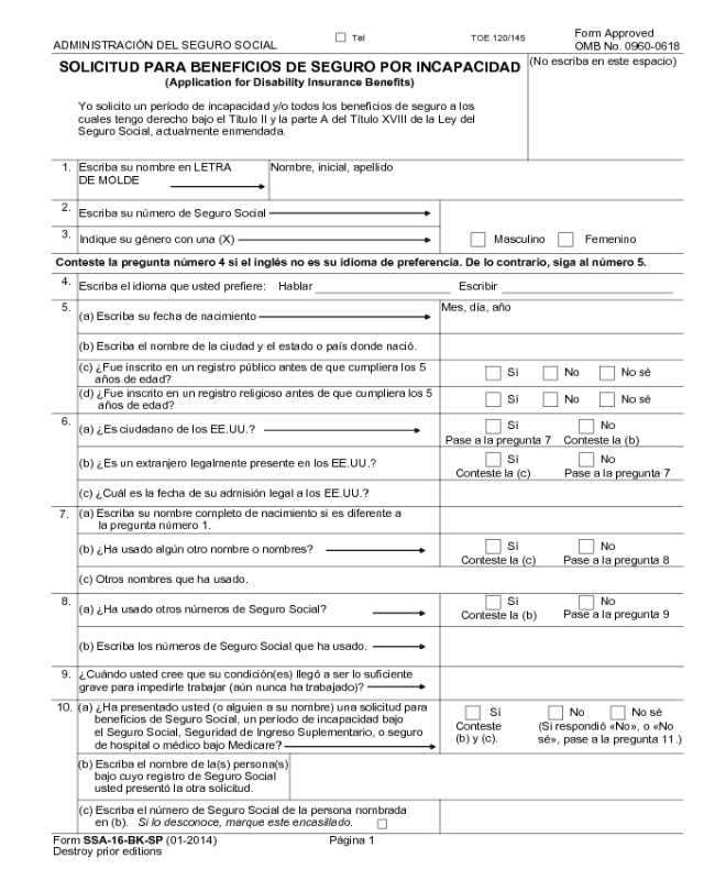 Ssa 16 Bk Printable Form Printable Forms Free Online