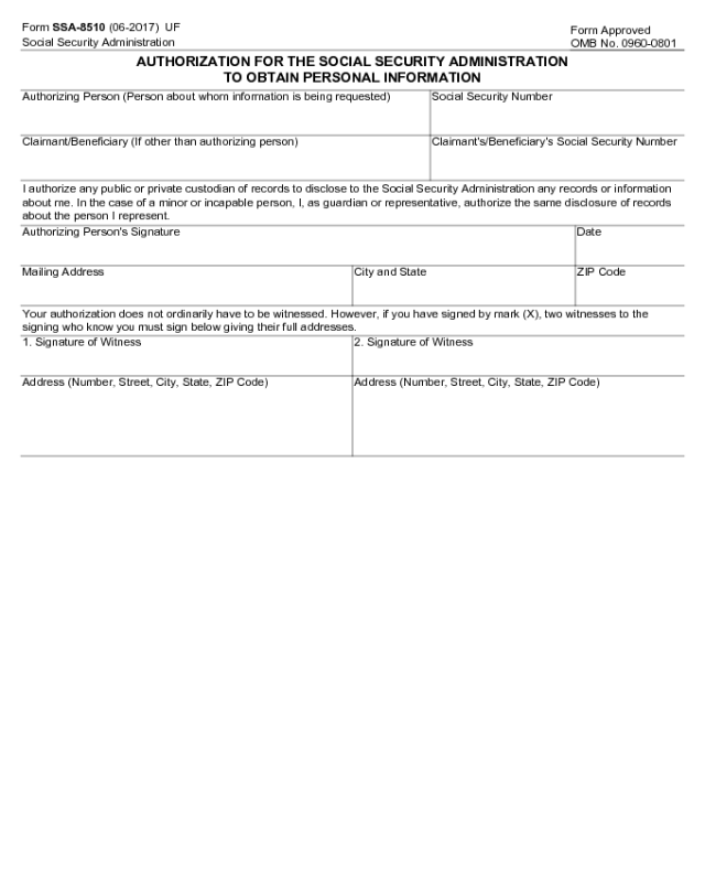 Form SSA-8510