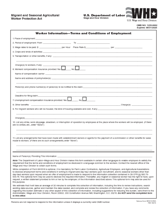 Form WH-516
