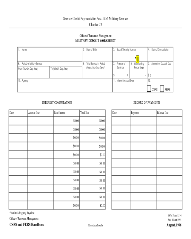 OPM Form 1514