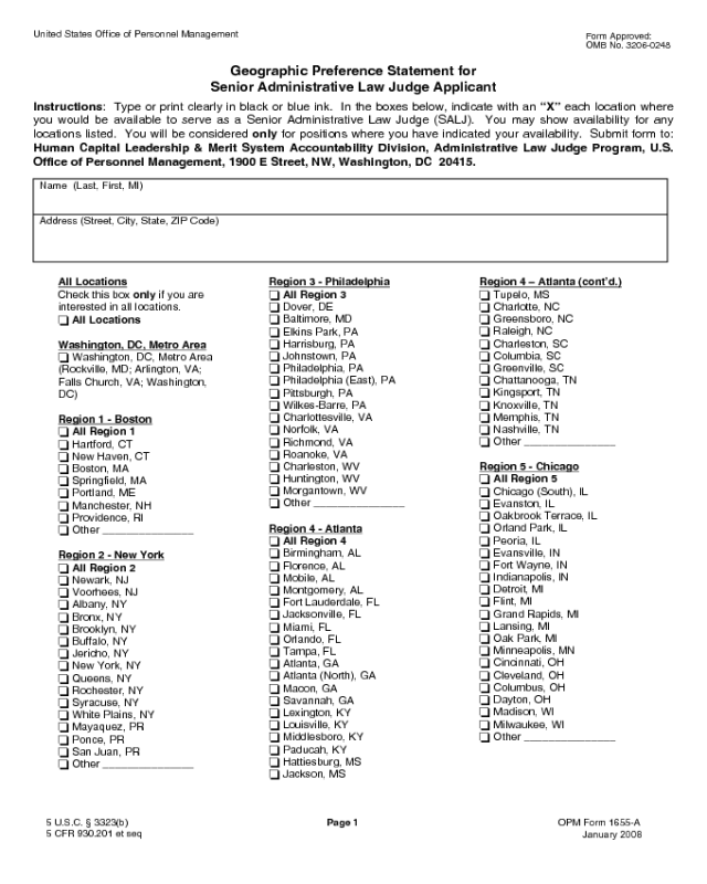 OPM Form 1655-A