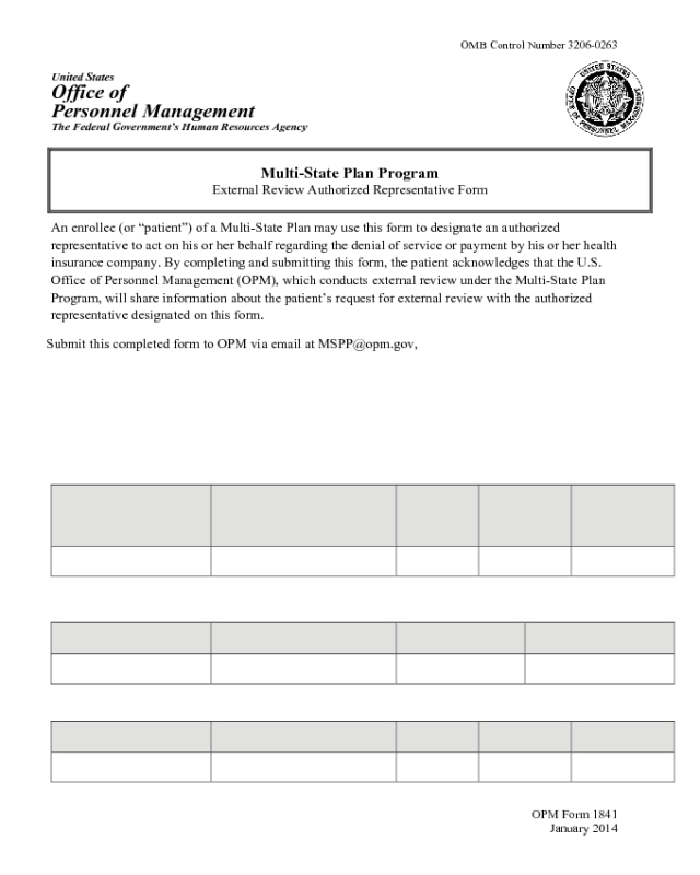 OPM Form 1841