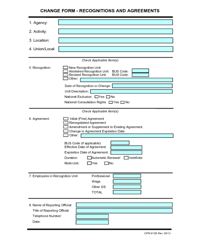 OPM Form 913 B Edit Fill Sign Online Handypdf