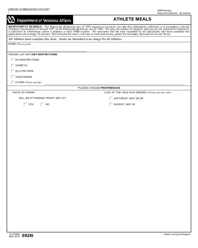 VA Form 0926I