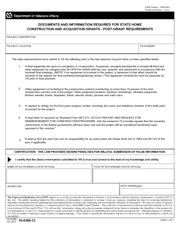 VA Form 10-0388-13