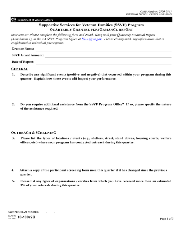 VA Form 10-10072B