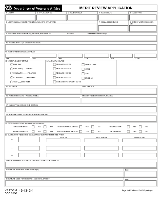 VA Form 10-1313-1