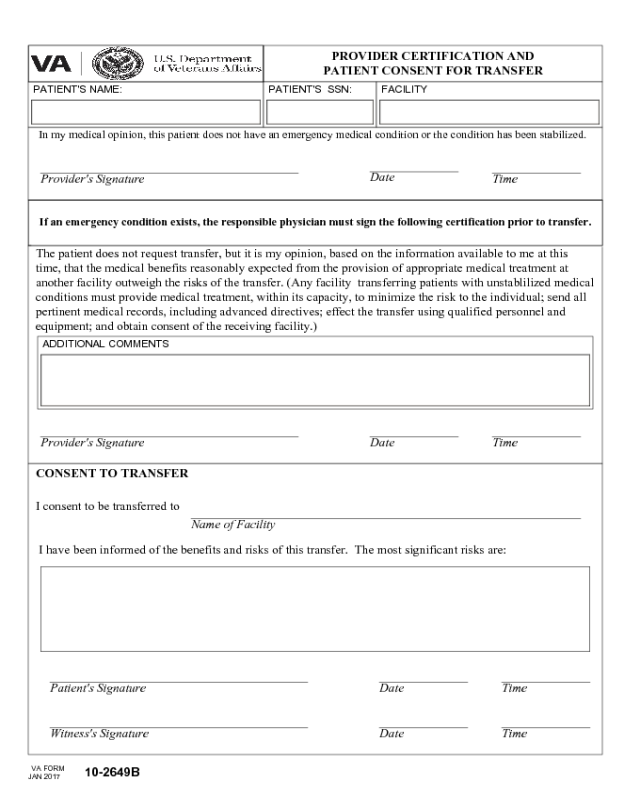 VA Form 10-2649B