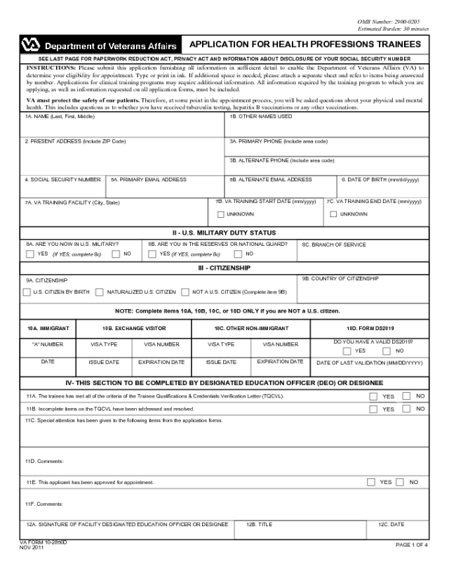 VA Form 102850d Edit, Fill, Sign Online Handypdf