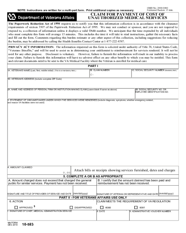 VA Form 10-583
