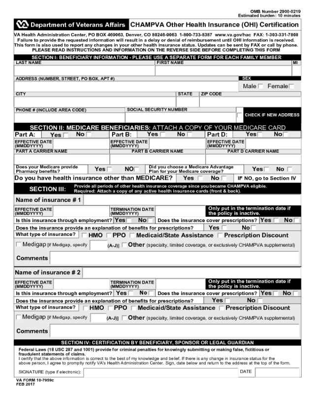 VA Form 10-7959c