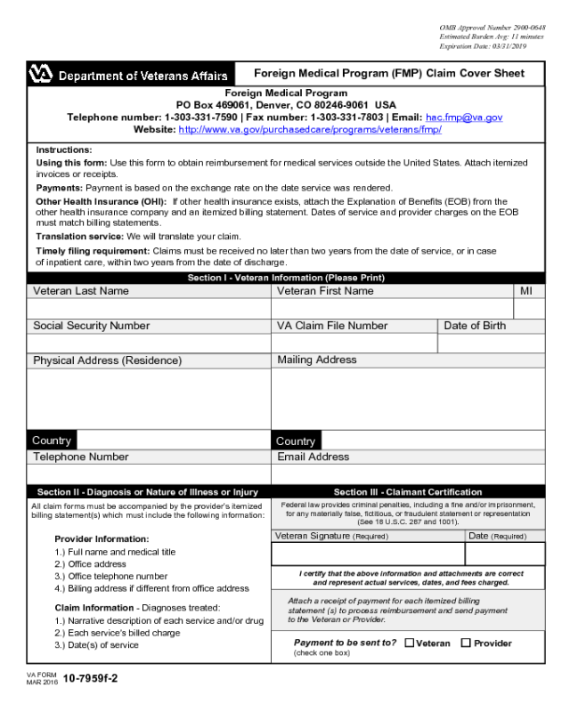 VA Form 10-7959f-2