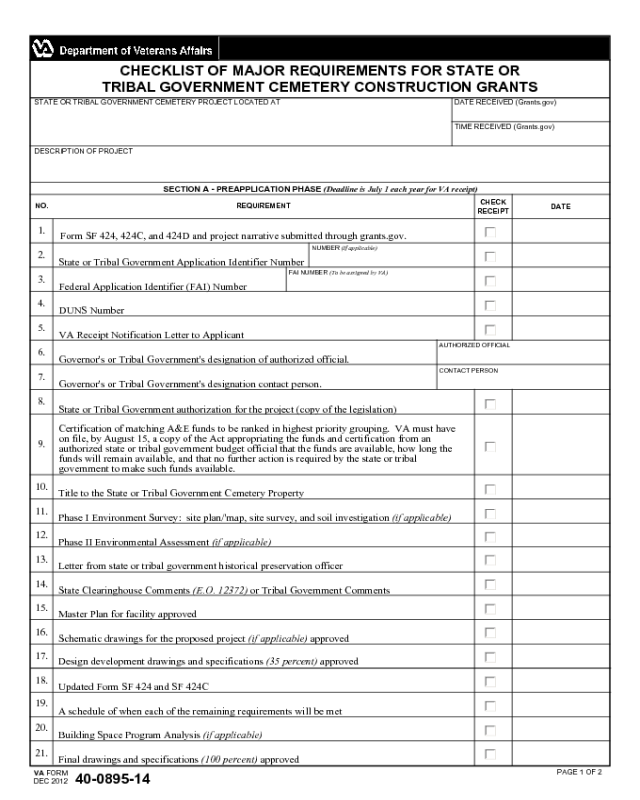 VA Form 40-0895-14