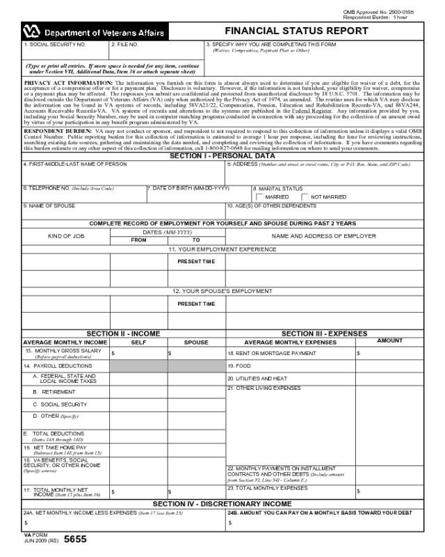 VA Form 5655 - Edit, Fill, Sign Online | Handypdf