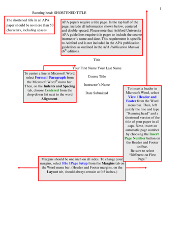 2022 APA Title Page - Fillable, Printable PDF & Forms | Handypdf