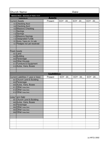 Church Balance Sheet - Edit, Fill, Sign Online | Handypdf