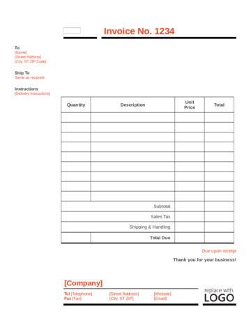 Free Blank Invoice Template - Edit, Fill, Sign Online | Handypdf