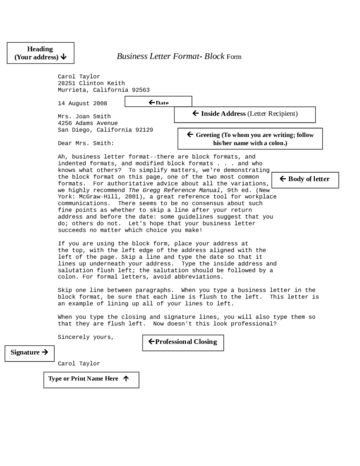 Business Letter Format- Indented Form - Edit, Fill, Sign Online | Handypdf