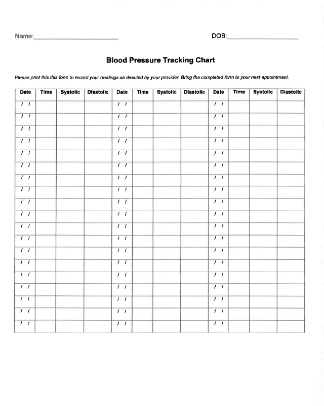 daily blood pressure chart printable