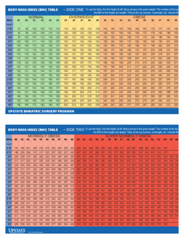 Bmi Table - Edit, Fill, Sign Online | Handypdf