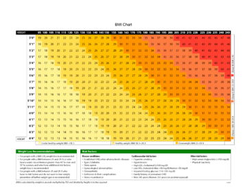 BMI Chart Sample - Edit, Fill, Sign Online | Handypdf