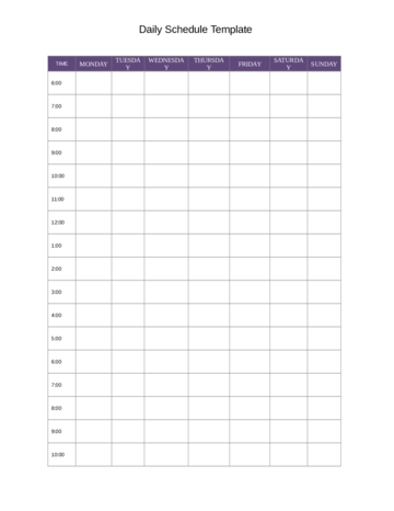 Daily Schedule Template For Work - Edit, Fill, Sign Online 