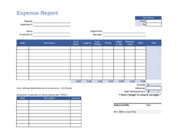 Expense Report Form Template - Edit, Fill, Sign Online | Handypdf