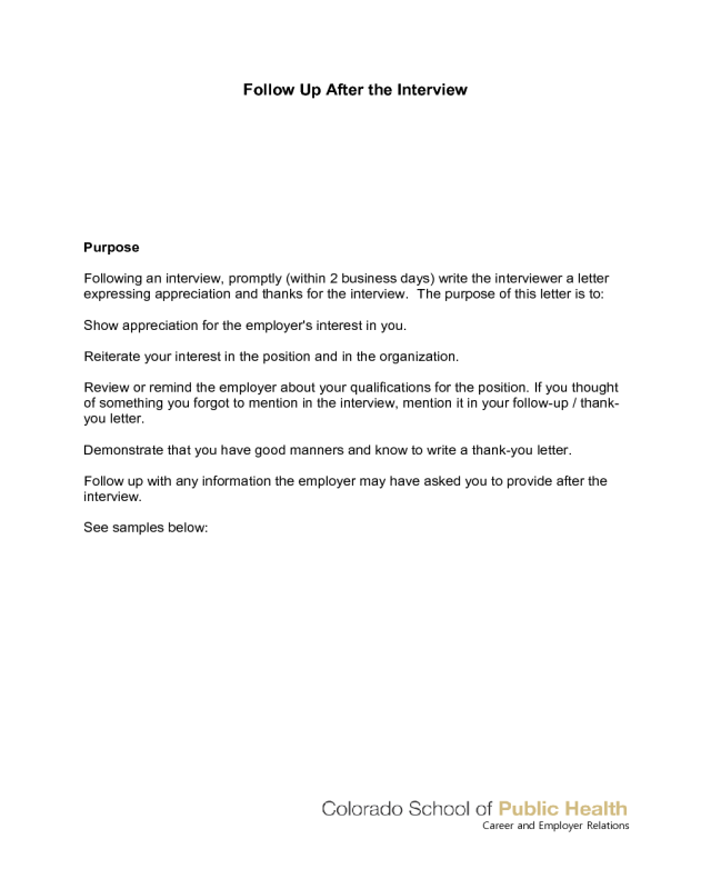 follow up on the interview