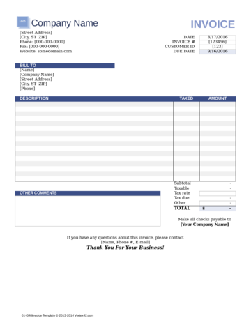 Free Invoice Template - Edit, Fill, Sign Online | Handypdf