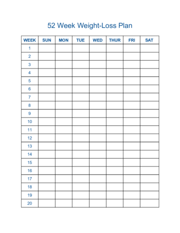 2024 Weight Loss Chart - Fillable, Printable PDF & Forms | Handypdf