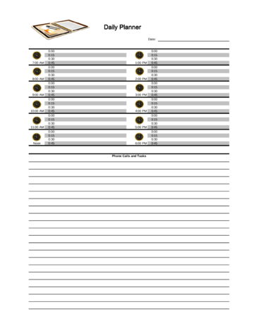 printable blank daily schedule