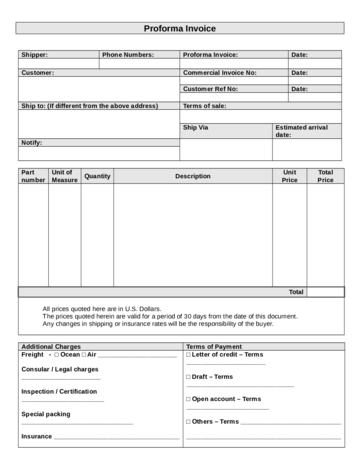 2024 Proforma Invoice - Fillable, Printable PDF & Forms | Handypdf