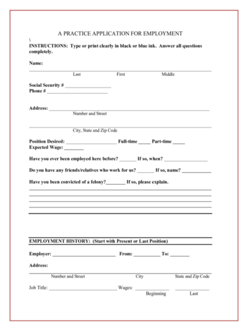 2024 Blank Job Application Form - Fillable, Printable PDF & Forms ...