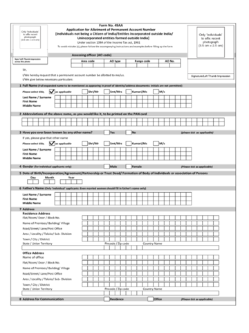 2024 Pan Card Application Forms - Fillable, Printable PDF & Forms ...