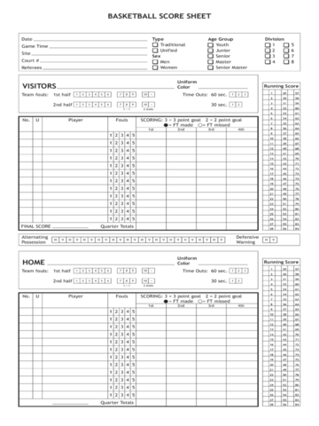 2024 Basketball Score Sheet - Fillable, Printable PDF & Forms | Handypdf