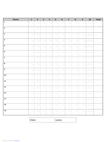 Bocce Ball Score Sheet Printable