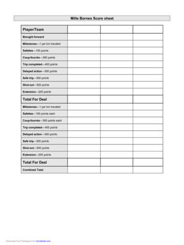 Blank Mille Bornes Score Sheet - Edit, Fill, Sign Online | Handypdf