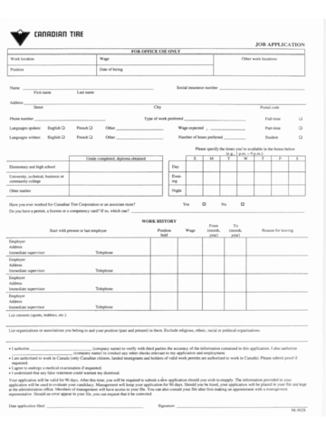 Euro car parts job application form