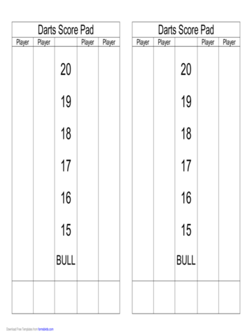 Darts Scorepad - Edit, Fill, Sign Online | Handypdf