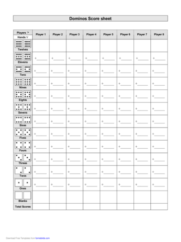 2023 Score Sheet - Fillable, Printable PDF & Forms | Handypdf