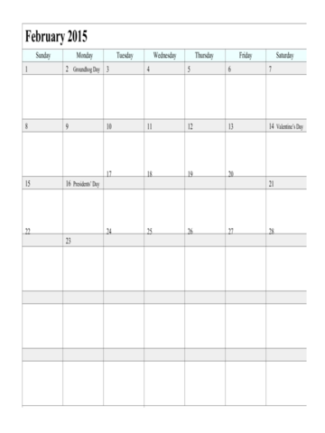 February 2015 Calendar - Edit, Fill, Sign Online | Handypdf