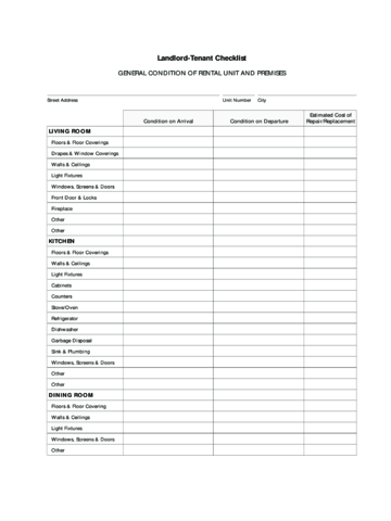 2024 Landlord Inspection Checklist Template - Fillable, Printable PDF ...