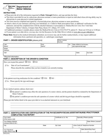 Form DS-6 - Physician's Request for Driver Review - New York - Edit ...